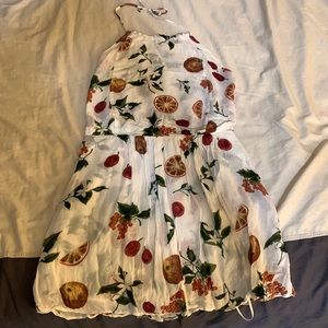 Reformation short fruit print dress.